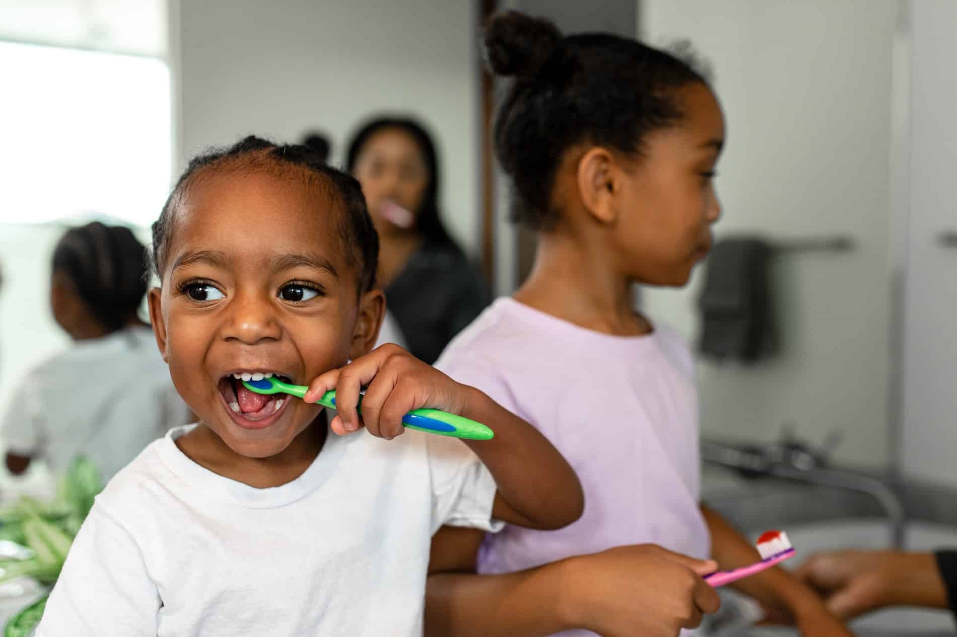 Children cleaning their teeth in GRand Bay AL